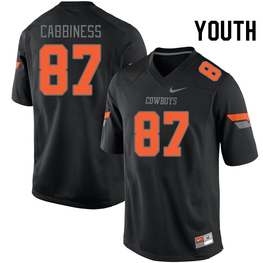 Men #87 Cason Cabbiness Oklahoma State Cowboys College Football Jerseys Stitched Sale-Black - Click Image to Close